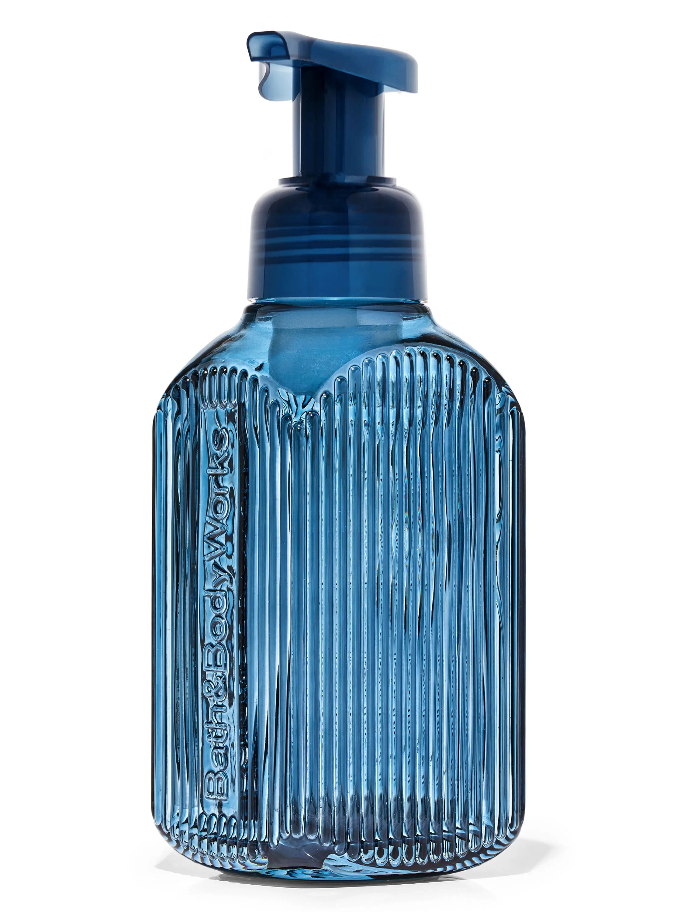 Navy Vertical Lines Gentle & Clean Foaming Hand Soap Dispenser